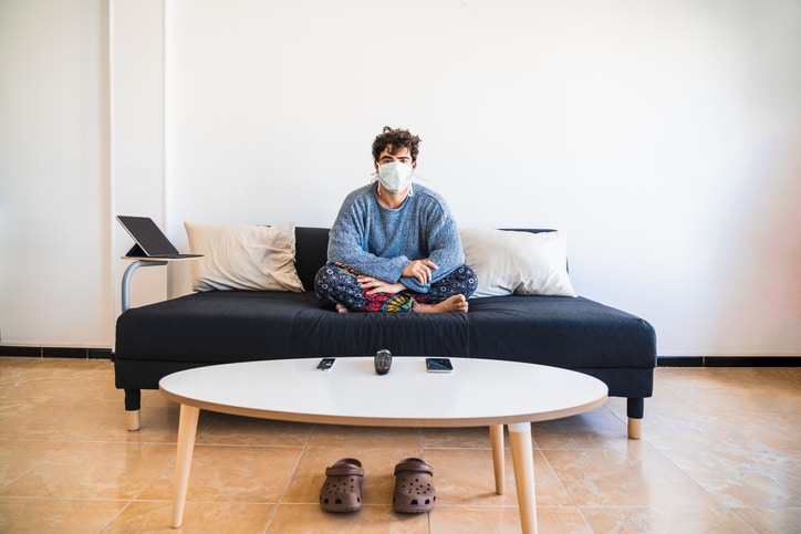 man managing anxiety during quarantine