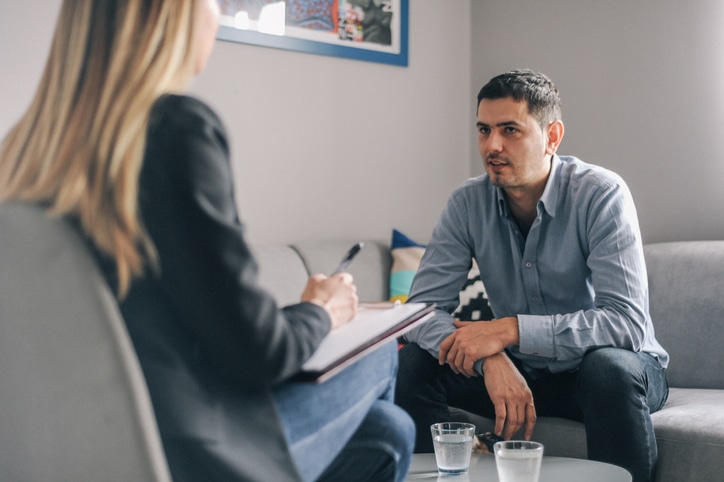 man talking to his psychiatrist