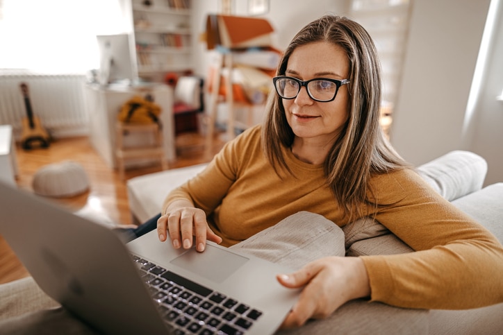 woman enjoying the convenience of telehealth